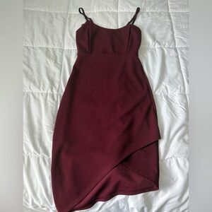 Guess Burgundy Shonda Asymmetrical Dress XS